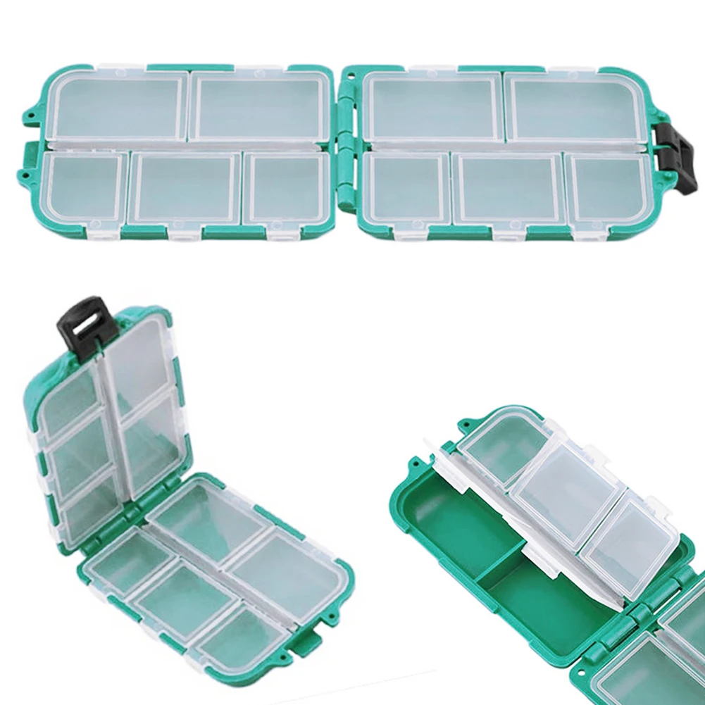 Hiking Accessories Durable ABS Camping Outdoor 10 Compartments Portable Fishing Storage Protective Bait Tackle Box