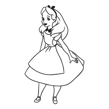 

Alice In Wonderland Cartoon Sticker High Quality Car Decoration Personality Pvc Waterproof Decal Black/white, 17cm*10cm