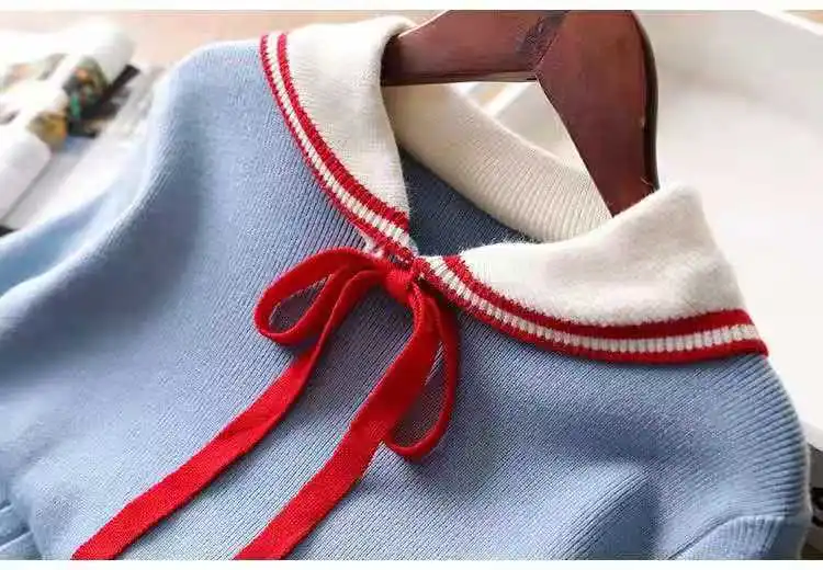 Sodawn/комплект одежды для девочек осенний свитер для девочек в школьном стиле+ юбка, комплекты для От 2 до 6 лет, г. Детская одежда для девочек