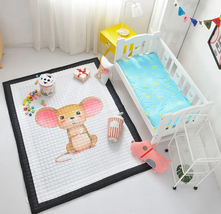 Нордический утолщенный мягкий фланелевый абстрактный ковер с изображением животных, детский коврик для ползания, Противоскользящий коврик для гостиной, холла, моющийся RugLF967