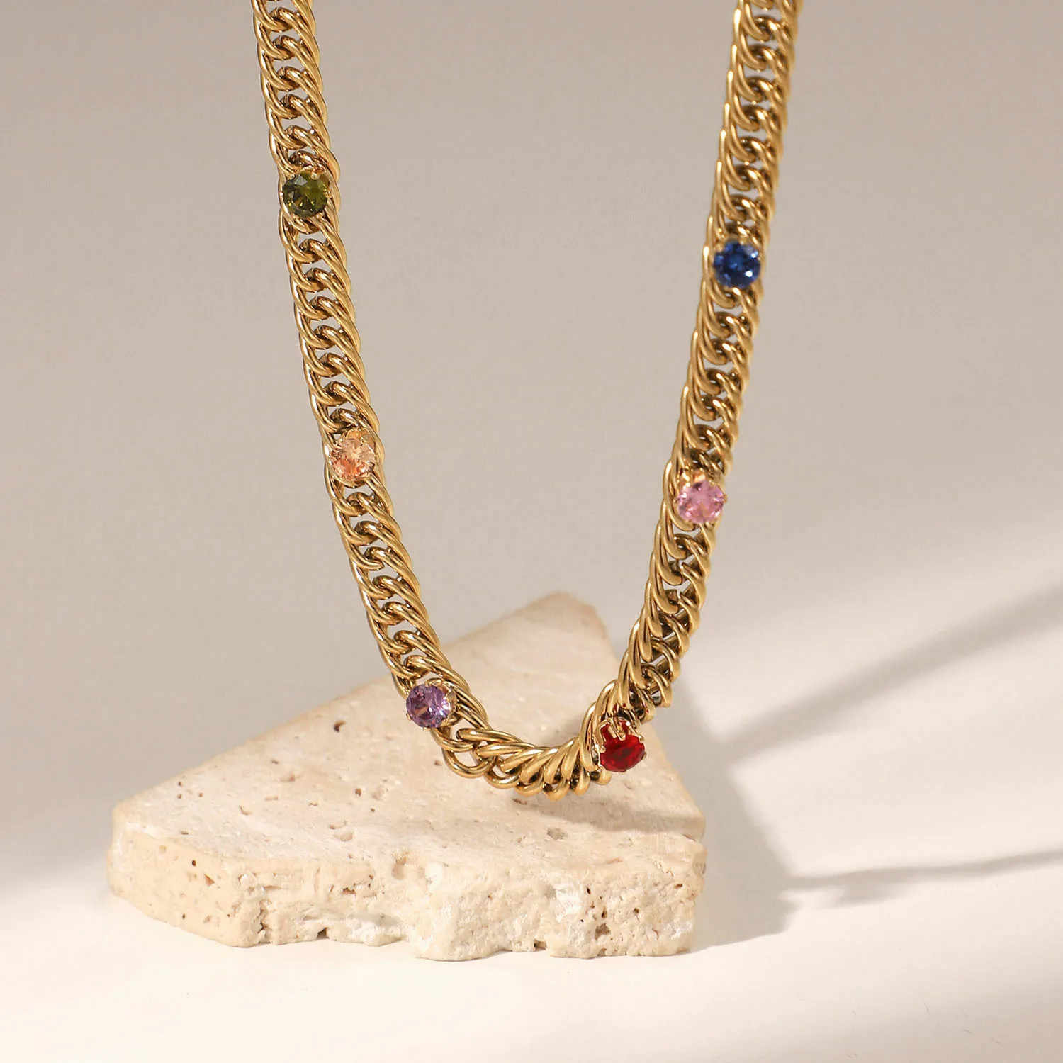 Cuban Chain Zircon Necklace Gift 