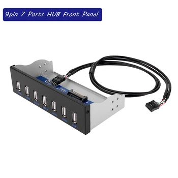 

5.25 inch CD-ROM Drive Bay Front Panel 9pin/19pin 7 Port USB 2.0/3.0 Hub Floppy Bay Drive Panel Expansion Adapter Connector