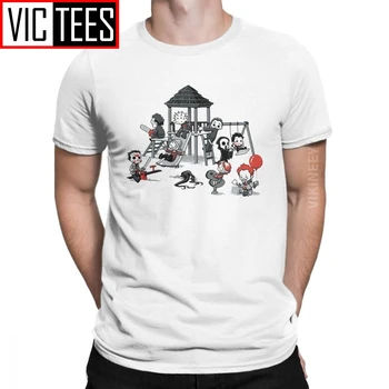 

Maniac Park Horror Movie Park Jason Clown Saw Tshirt Men Cotton Funny T-Shirt Crewneck Halloween Artsy Clothes Oversized