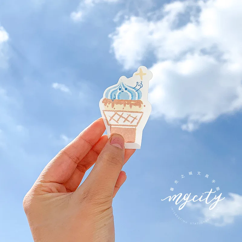 

Mohamm 30PCS Cream Bubble Two Series Kawaii Strawberry Biscuit Ice Cream Food Decoration Sticker Scrapbooking Girl School