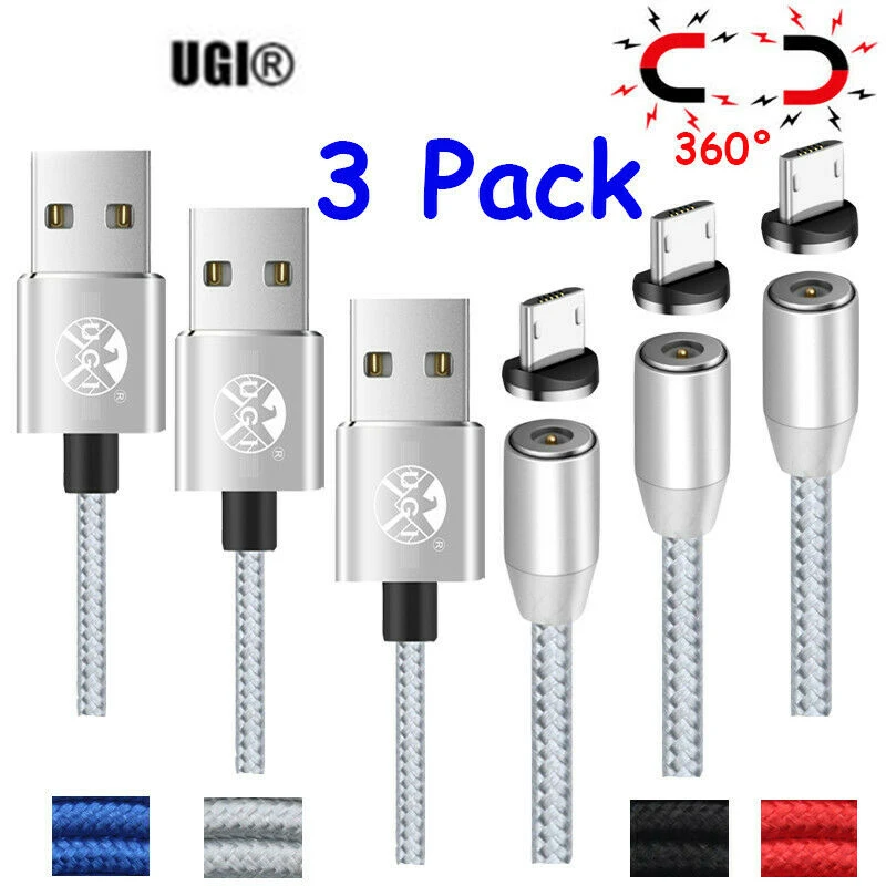 

3 Pack Fast Magnetic Charger Adapter For iPhone Andriod USB C Charging Cable