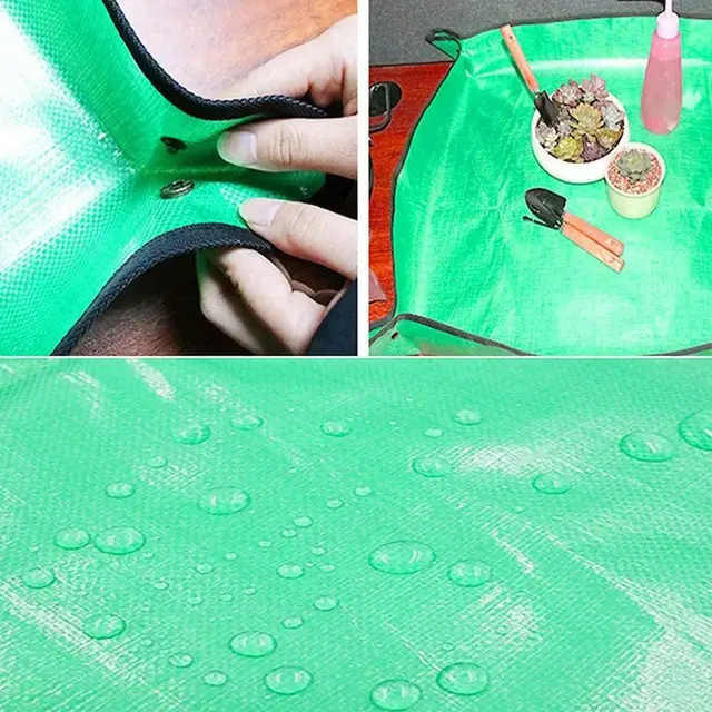 68*68 Cm -Es Ültetési Szőnyeg Pe Kertész Cserepes Kertészpárnák Vízálló Újrafelhasználható Virágkertészet Szőnyegek Átültetve Összecsukható Pad - Image 5