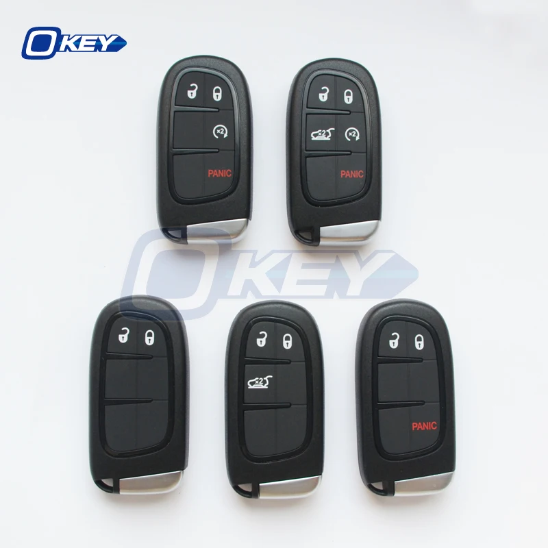 

Okey KeylessGo 433Mhz Hitag-AES 4A Chip 2/3/4/5 BTN Remote Smart Key for Jeep Cherokee DODGE RAM Durango Chrysler GQ4-54T