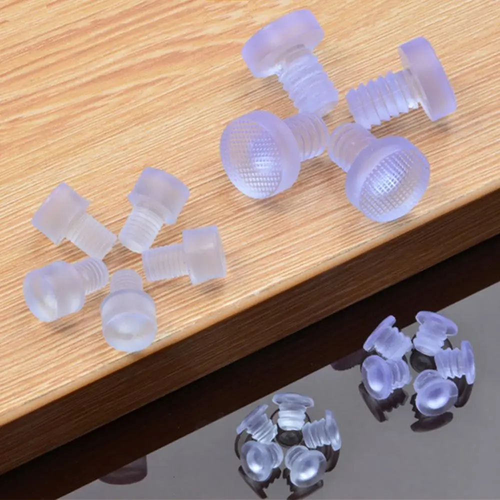 20Pcs Transparent Rubber Stem Bumpers Anti Collision Hole Plugs Foot Pad Fasteners Screws Door Bumper Furniture Accessories Silicone Rubber Plugs Rubber Caps Silicone Rubber Caps