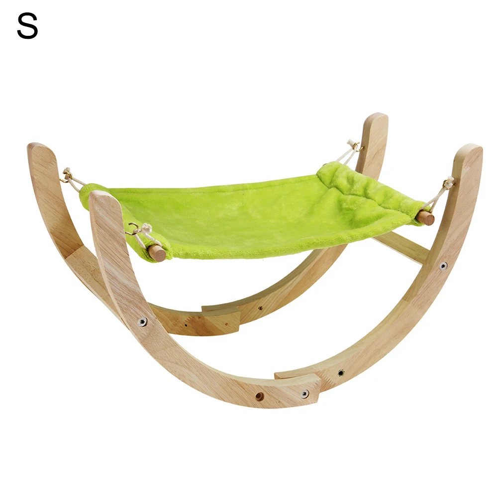 Pet Dog Puppy Cats Soft Wood Hammock Swing Sleeping Mat Cushion Hanging Bed