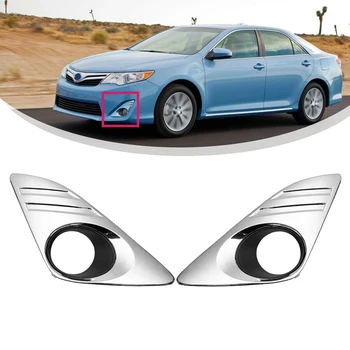 

Car Chrome Front Bumper Fog Lamp Light Cover Trim for Toyota Camry 2012-2014 US
