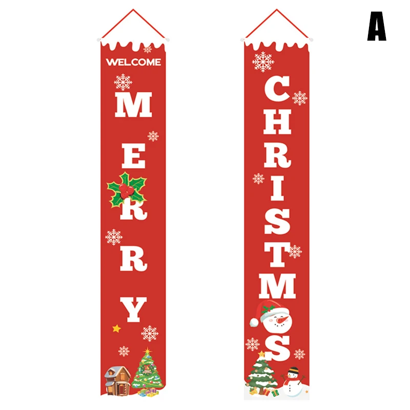 a Economical Christmas Curtain Couplet Home Door Window Holiday Festive Decor Welcome Banner ds99 - Цвет: a