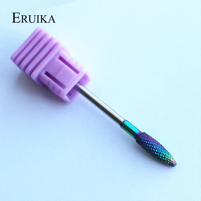 

ERUIKA Rainbow Color Tungsten Carbide Nail Drill Bit Nail Bur Milling Cutter Electric Manicure Drill Machine Nail Art Accessory