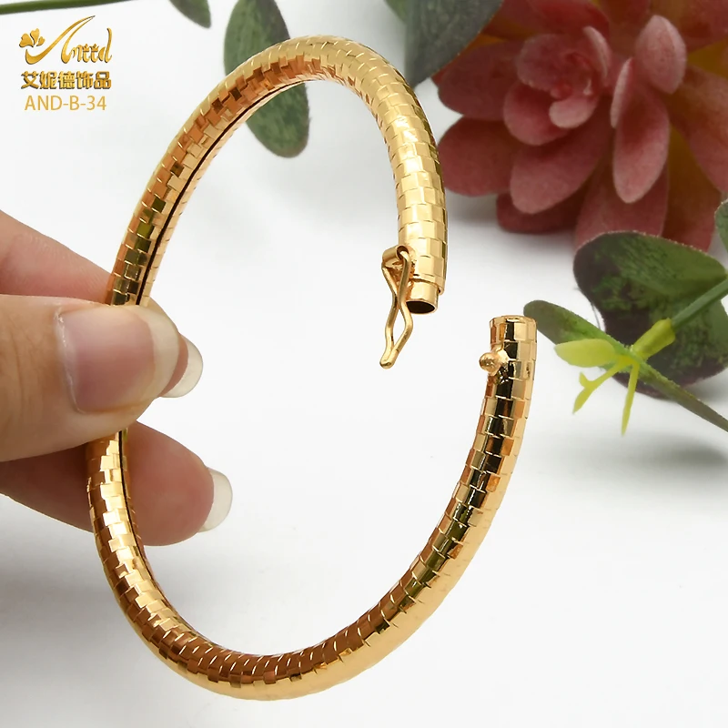 ANIID Copper Bangles Set For Women Charm African Bracelet Dubai Jewelry Gold Color Designer Arabic Luxury Fashion Hawaiian Gift