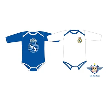 

Pack 2 Bodysuits Blue and White with Real Madrid coat long Sleeve 6 months