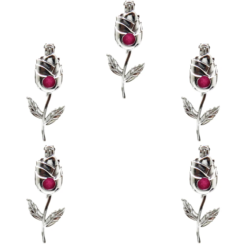 5 шт. открытое ожерелье из розовой меди медальон Диффузия эфирного масла