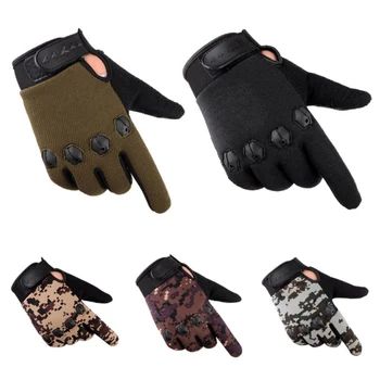 

Tactical Training Gloves Full Finger Fishing Gloves Anti-Slip Rubber Mittens Hunting Camping Cycling Camouflage Outdoor Sport M
