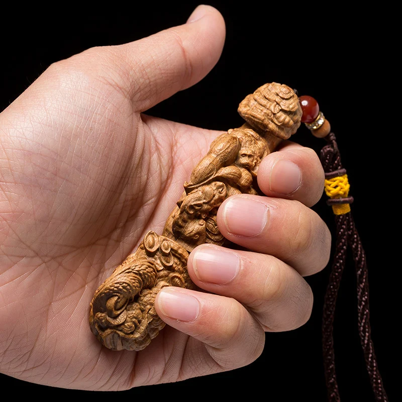 

Резьба по сандаловым дереву Ruyi, подвеска из цельного дерева, маленькое дерево, домашний декор по Фен-шуй, украшения удачи, Креатив, австралийский