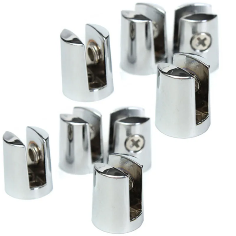 

8Pcs Round Shelves Support Brackets Clamps Clips For 4-6mm Glass Wooden Acrylic Adjustable screw Fix for Wood Glass Acrylic