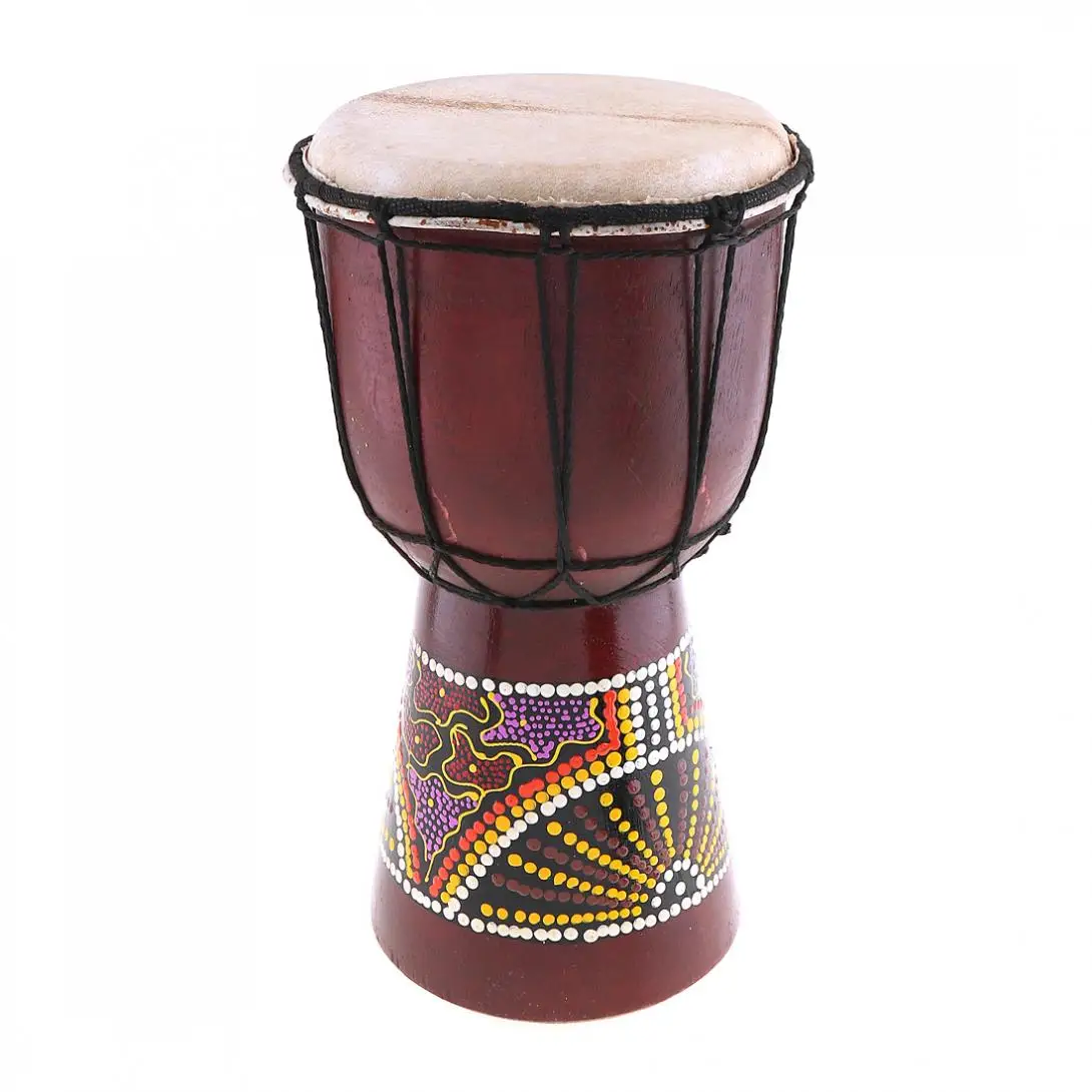 Djembe барабаны 6 дюймов Профессиональный Африканский Djembe барабан Классическая живопись дерево козья кожа хороший звук музыкальный инструмент