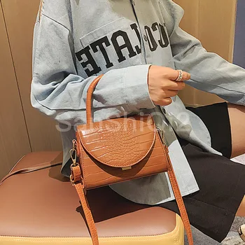 

Fashion Crocodile Pattern Crossbody Bags For Women 2020 Chain Handbag Small Bag PU Leather Hand Bag Ladies Designer Evening Bags