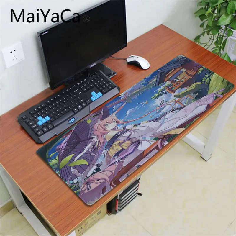 Lock Edge 30X70cm Maiyaca Аниме Коврик для мыши с принтом из мультфильма большого размера Резиновая подошва Противоскользящий коврик для клавиатуры ноутбук домашние офисные подарки коврик для мыши XL - Цвет: Lock Edge 30X70cm