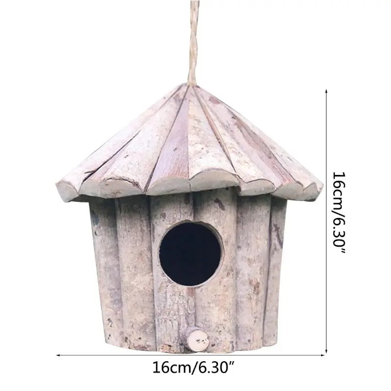 Ручная работа деревянная охрана окружающей среды птичий домик круглый птичий домик ремесла твердой древесины антисептическое Птичье гнездо 090C