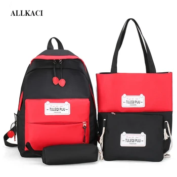 

4Pcs/Set School Bags for Teenager Girls Children Book Bagpack Large Capacity School Backpacks Kids Travel Bag Collage Satchel 50