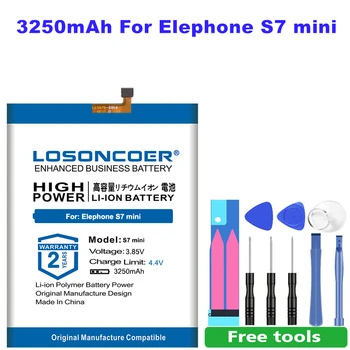 LOSONCOER 3250mAh S7 MINI Battery for Elephone S7 MINI S7mini 5.2" LTE Smartphone Helio X20 Deca Core Mobile Phone Batteries