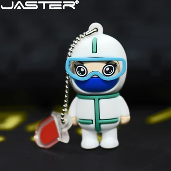 

JASTER new cartoon USB flash drive 4GB 8GB 16GB 32GB pen drive 64GB 128G white angel 2.0 U disk USB stick doctors pendrive