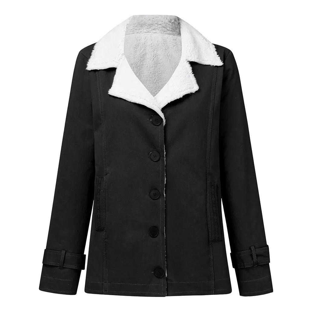 Spring Winter Warm Jacket Women Short Lamb Lapels Coat Wool Motorcycle Fur Thick Jacket Lambs Wool Warm Coat Outwear@D