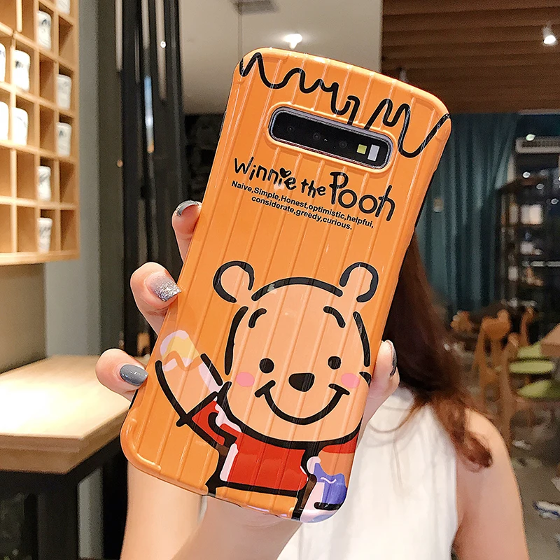 YHBBCASES для samsung Note 10 8 9 мягкий чехол с мультяшным медведем для samsung Galaxy S10 Plus S8 S9 3D тонкая талия Stria чемодан чехлы