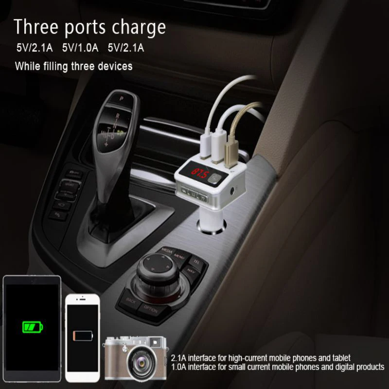 11 BC12 3USB беспроводной Bluetooth fm-передатчик Mp3 аудио музыкальный плеер AUX 3,5 мм Автомобильный Cargador с ЖК-экраном автомобильный комплект