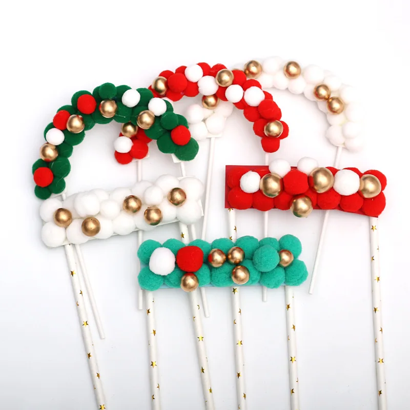 6pcs Merry Christmas Letter Cake Topper Santa Claus Snowman Train Cake Topper Decoration Christmas Decorations for Home Table