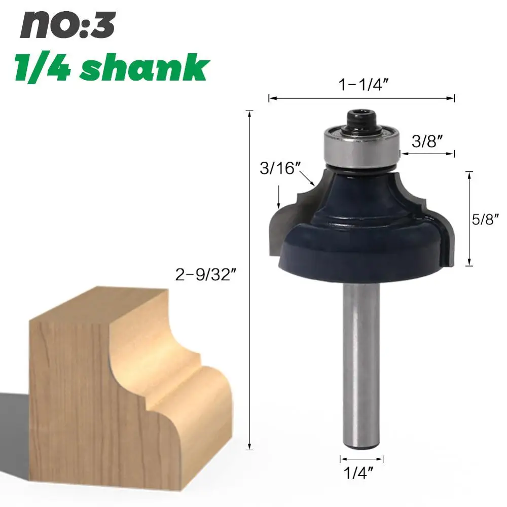 NO3 1I4 inch shank 1 шт. 1/" хвостовик 6 мм хвостовик Ogee окантовка древесины фрезы прямой концевой фрезы триммер очистка заподлицо отделка corne - Длина режущей кромки: NO3 1I4 inch shank