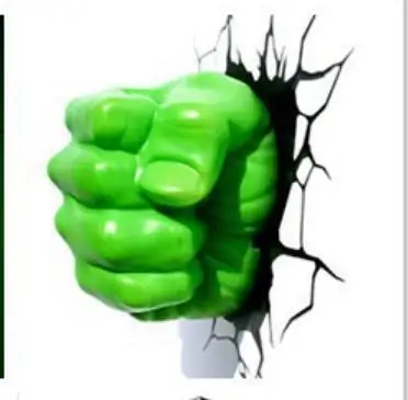 hulk hand Творческий Железный человек Человек-паук Капитан Америка 3D Настенный светильник удивительный детская комната украшение ночник Лампада де parede Рождественский подарок - Цвет: hulk hand