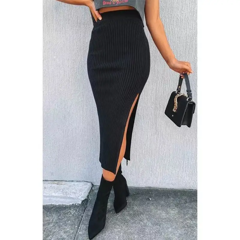 Jupe Crayon Longue Femme Sally Noire – Taille 22, Longueur Genou, Taille Haute