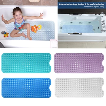 

40x100 PVC Bathroom Non Slip Mat Soft Tasteless Rubber Baby Kids Safety Shower Bathtub Mat With Suction Cup Massage Mat Carpet