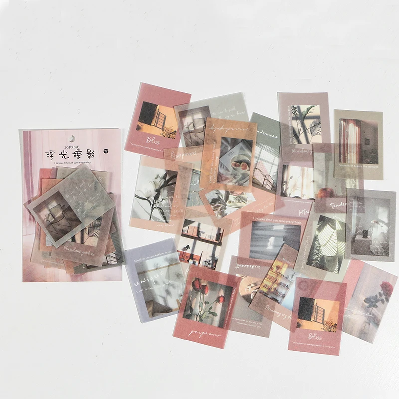 Stick-Label Scrapbooking Diary Bullet-Journal Letter-Series Vintage Decorative Time 40pcs/Bag