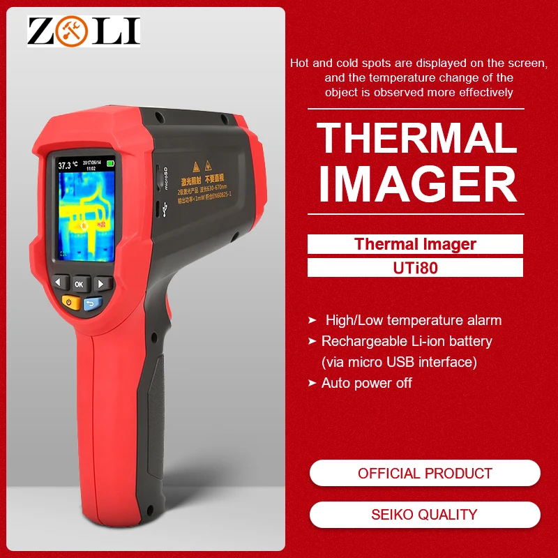 UNI-T UTi80 ручной тепловизор камера Инфракрасный термометр Imager-30C~ 400C градусов 4800 пикселей UTi80 двойная лазерная точка