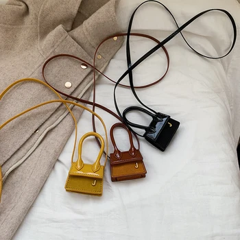 

Luxury Designer Splice PU Leather Crossbody Bag Letter J Girls Shoulder Bag Fashion Super Mini Women Handbag Cute Messenger Bags