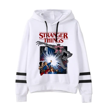 

Hot Sale Pullovers Hooded Stranger Things Hoodie Men's Sweatshirts Korean Simple White Hip Hop Harajuku Oversized Streetwear