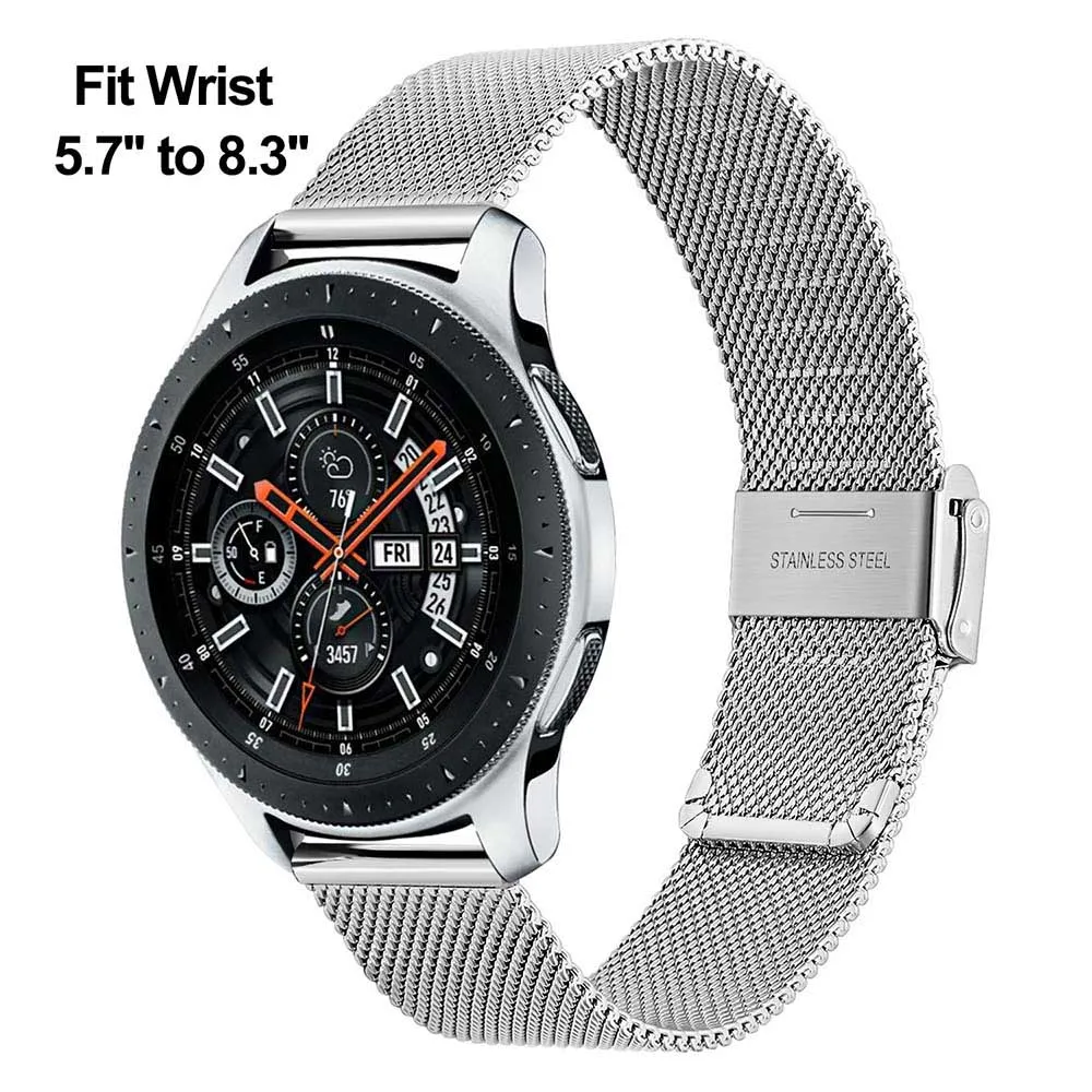 Миланский ремешок для часов 20 мм 22 мм для samsung Galaxy Watch 42 мм 46 мм Active 2 40 мм 44 мм быстросъемный сетчатый ремешок из нержавеющей стали