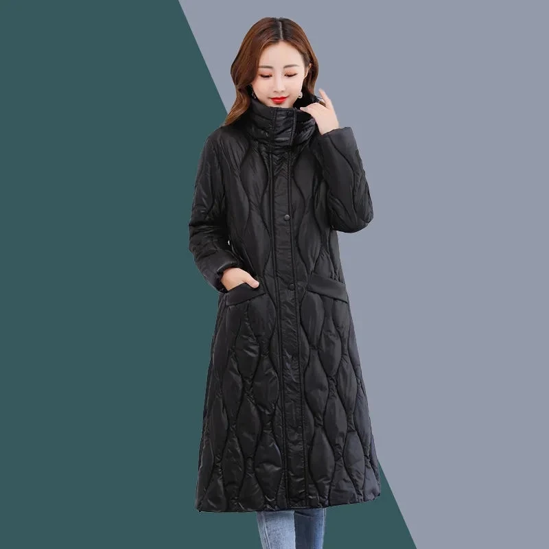 

Winter Long Warm Jackets Womens Large Size Down Cotton Coats Female Thicken Warm Cotton Parka Coats Solid Casual Overcoat L-7XL