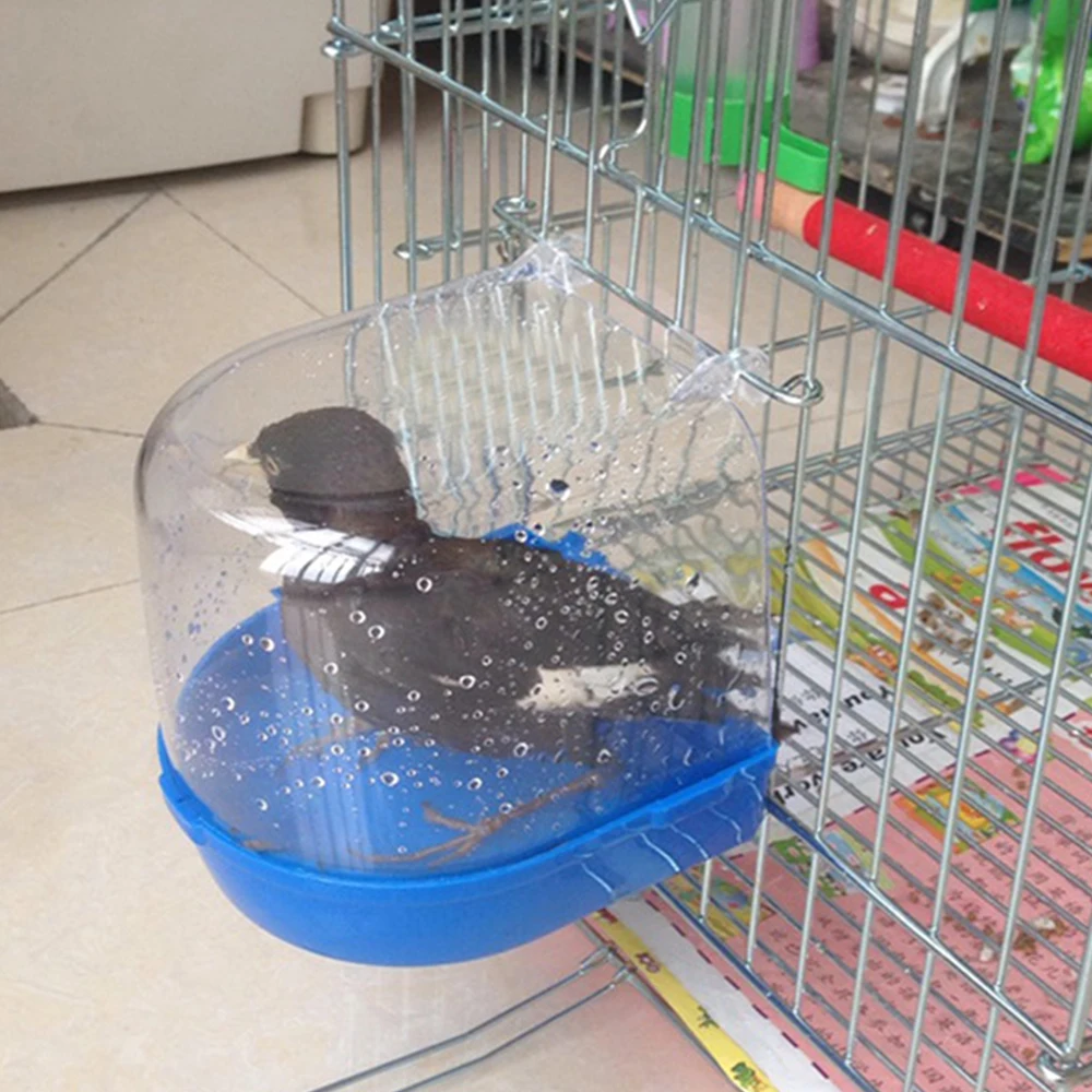 1Pc Plastic Bird Bathtub Bird Water Bath Box Bathtub Parrot For Parakeet Lovebird Bird Pet Cage 1 1Pc Plastic Bird Bathtub Bird Water Bath Box Bathtub Parrot For Parakeet Lovebird Bird Pet Cage 4