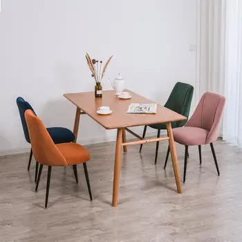 

Red Dining Chair In North Europe Modern Simple Home Backrest Creative Leisure Makeup Stool Dining Room Desk Chair