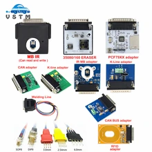 Programmeur IPROG + iProg V85 remplacer les pièces peut BUS/k-line/RFID/MB IR/PCF79XX/5 pièces adaptateurs de sonde sans soudure/35080/160