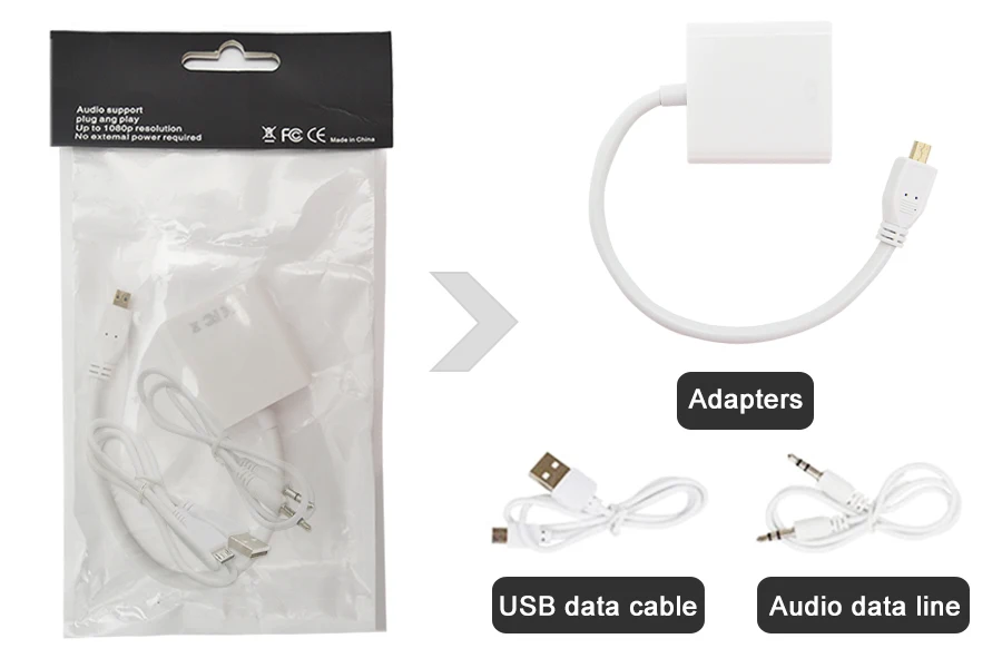 Raspberry pi 4 Micro адаптер hdmi-vga с usb-кабелем для передачи данных и с аудио портом кабеля или компьютера, настольного компьютера, ноутбука, ПК, монитора