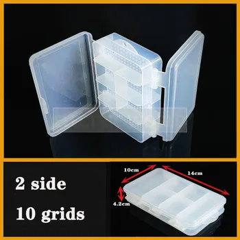 

2 sides 10 grids strage box Container Plastic Box Organizer Practical ajustable Compartment Jewelry Earring Screw Holder case
