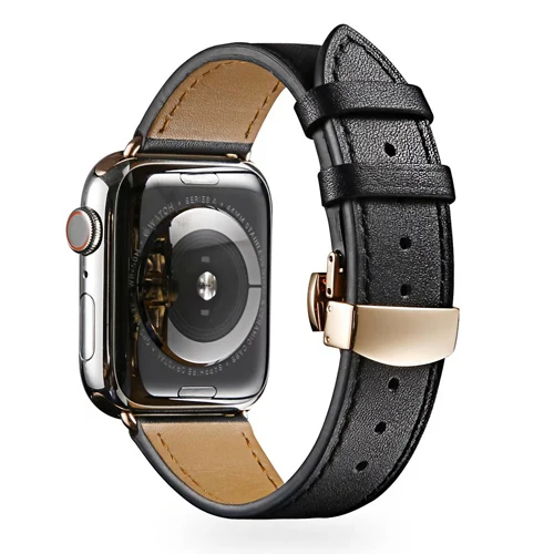 Бабочка Туфли с ремешком и пряжкой для наручных часов Iwatch, 4/3/2/1 ремешок для наручных часов Apple Watch, версии 3, 4 года группа 44 мм 40 мм, 42 мм, 38 мм, версия ремень из натуральной кожи браслет - Цвет ремешка: 4