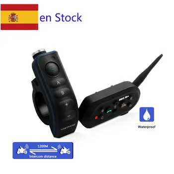 

E6 w/ remote handlebar No Press Button Talk 1200M BT3.0 Siri Voice Control interphone bluetooth motorcycle helmet intercom * 1PC